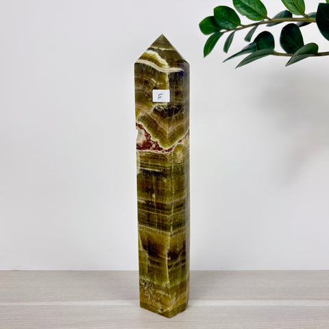 Green Calcite Frankenstone Tower - Kenna's Crystals