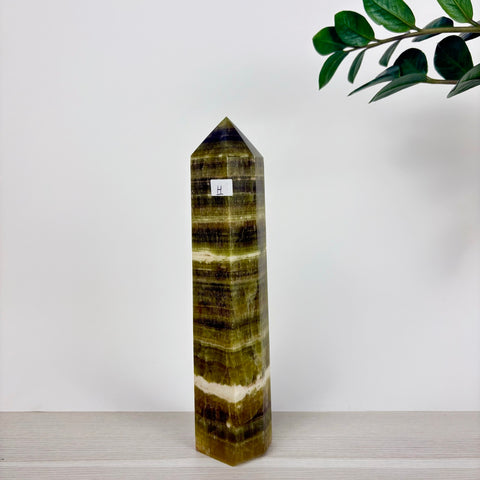 Green Calcite Frankenstone Tower - Kenna's Crystals