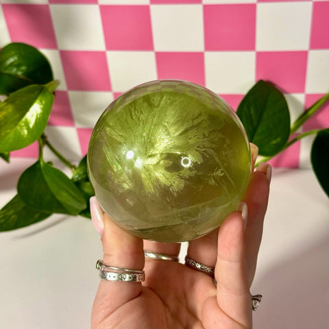 Green Grape Fluorite Sphere 455 19 - Kenna's Crystals from TikTok