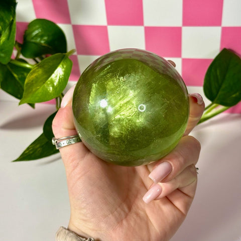 Green Grape Fluorite Sphere 499 20 - Kenna's Crystals from TikTok