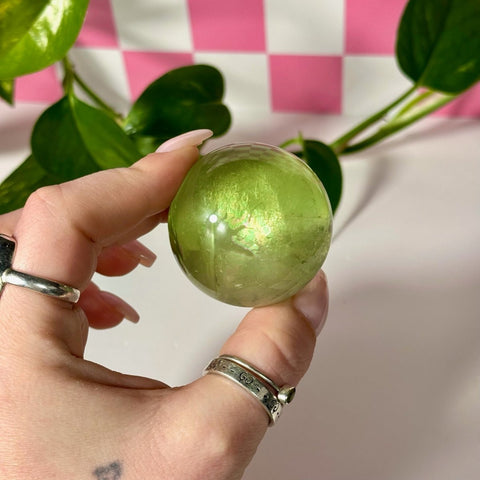 Green Grape Fluorite Sphere 77 5 - Kenna's Crystals from TikTok