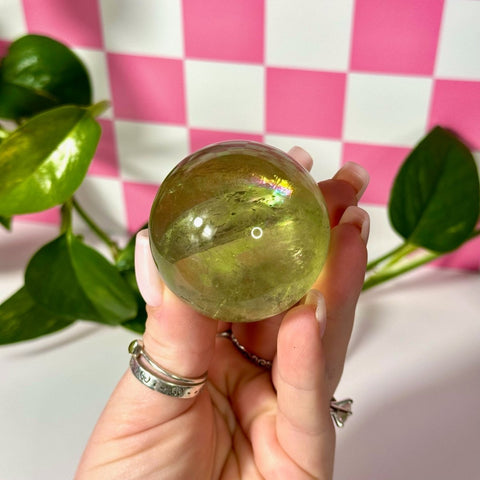 Green Grape Fluorite Sphere 99 7 - Kenna's Crystals from TikTok