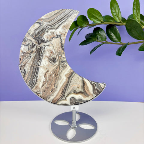 Haunted Castle Calcite Moon W/ Stand - Kenna's Crystals