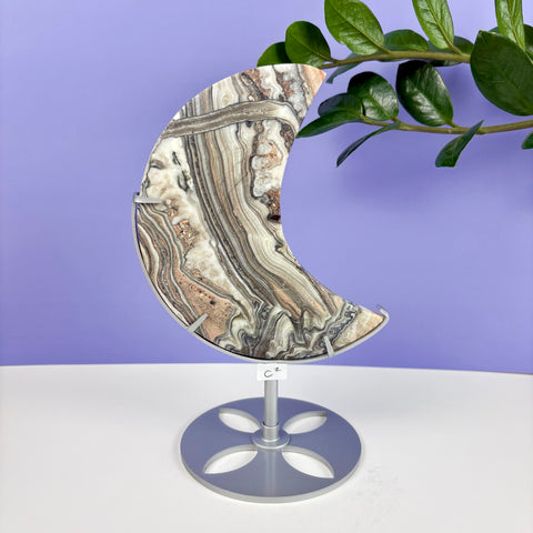 Haunted Castle Calcite Moon W/ Stand - Kenna's Crystals