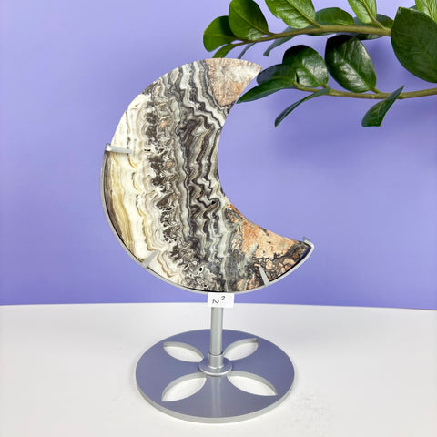 Haunted Castle Calcite Moon W/ Stand - Kenna's Crystals