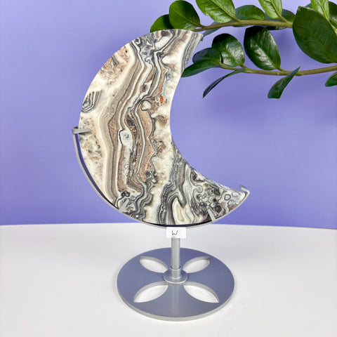 Haunted Castle Calcite Moon W/ Stand - Kenna's Crystals