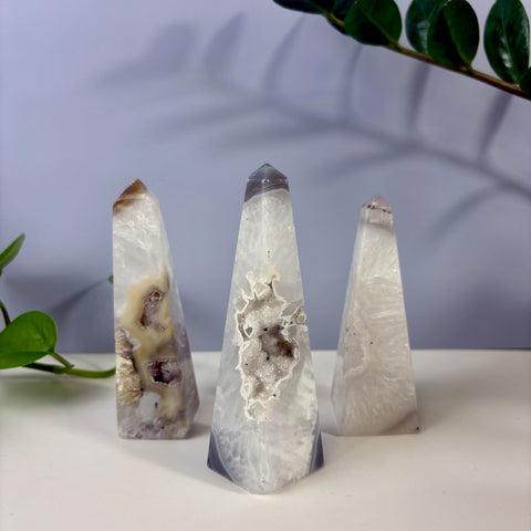 Imperfect Druzy Agate Obelisk - Kenna's Crystals