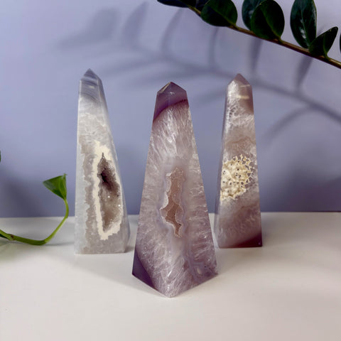 Imperfect Druzy Agate Obelisk - Kenna's Crystals
