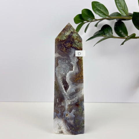 Imperfect Moss Agate Tower - Kenna's Crystals