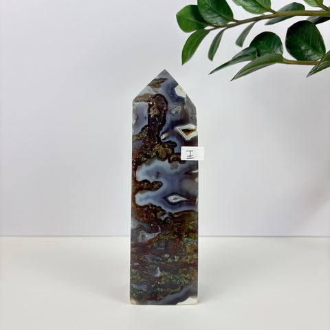 Imperfect Moss Agate Tower - Kenna's Crystals