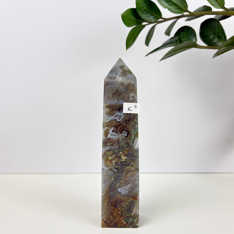 Imperfect Moss Agate Tower - Kenna's Crystals