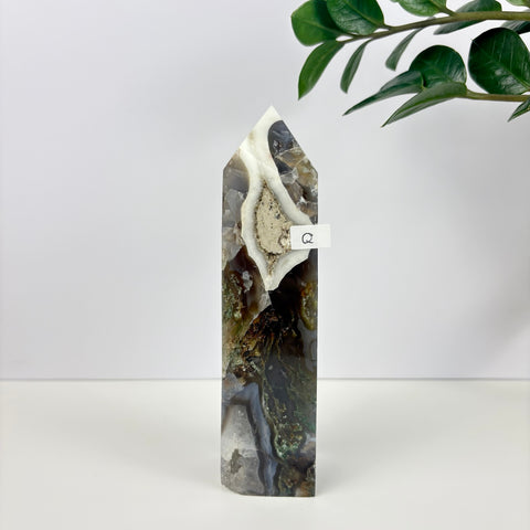 Imperfect Moss Agate Tower - Kenna's Crystals