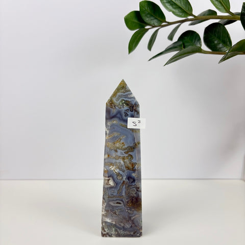 Imperfect Moss Agate Tower - Kenna's Crystals