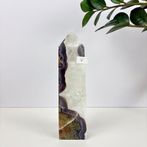 Imperfect Moss Agate Tower - Kenna's Crystals