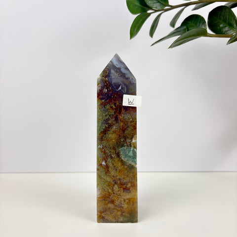 Imperfect Moss Agate Tower - Kenna's Crystals