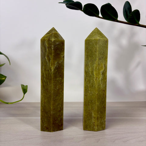 Imperfect Olive Jasper Tower - Kenna's Crystals