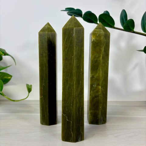 Imperfect Olive Jasper Tower - Kenna's Crystals