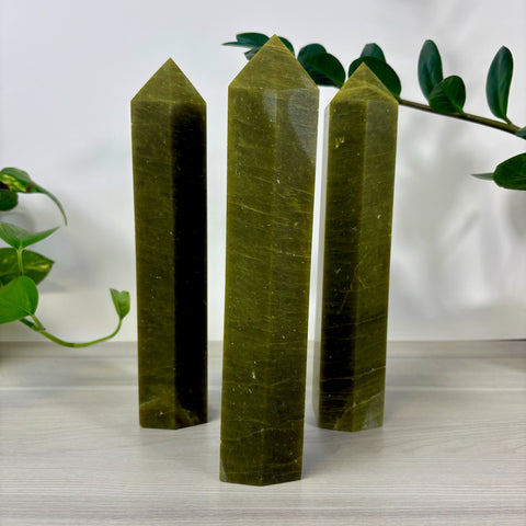 Imperfect Olive Jasper Tower - Kenna's Crystals