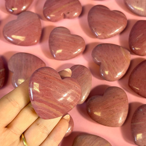 Imperfect Pink Petrified Wood Heart - Kenna's Crystals