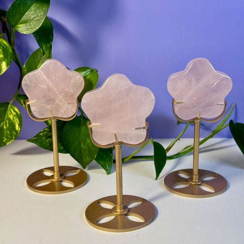 Imperfect Rose Quartz Flower On Stand 55 2 - Kenna's Crystals from TikTok