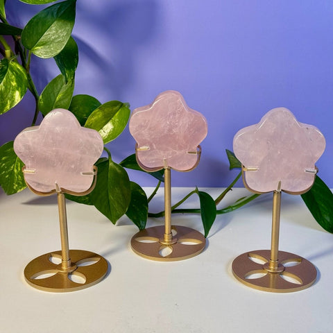 Imperfect Rose Quartz Flower On Stand 66 3 - Kenna's Crystals from TikTok