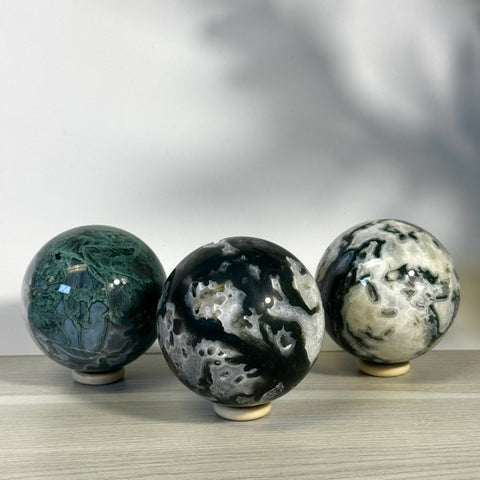 Incredible Moss Agate Sphere - Kenna's Crystals