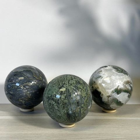 Incredible Moss Agate Sphere - Kenna's Crystals