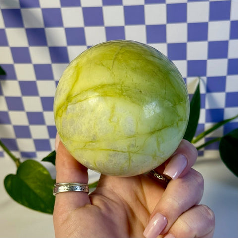 Lemon Jade Sphere 133 9 - Kenna's Crystals from TikTok