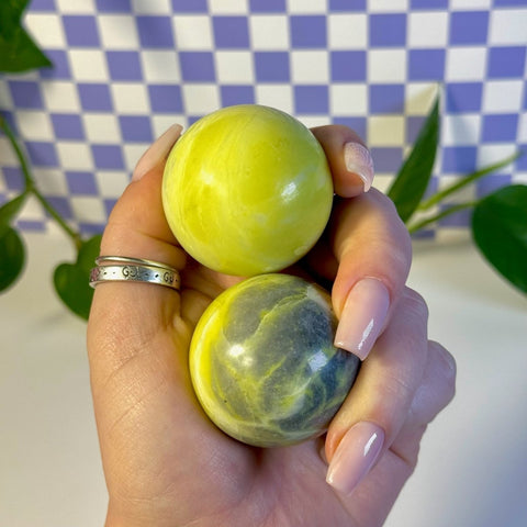 Lemon Jade Sphere 22 1 - Kenna's Crystals from TikTok
