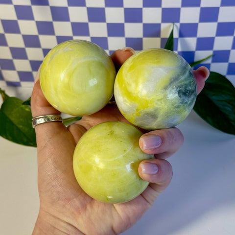 Lemon Jade Sphere 44 3 - Kenna's Crystals from TikTok