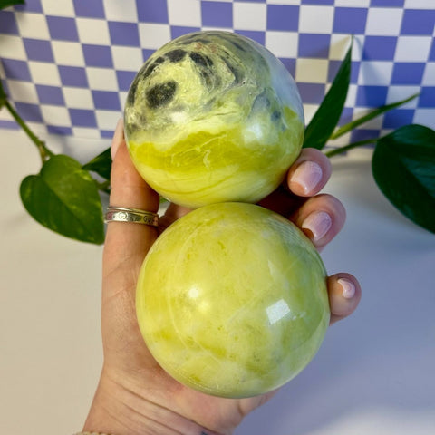 Lemon Jade Sphere 88 7 - Kenna's Crystals from TikTok