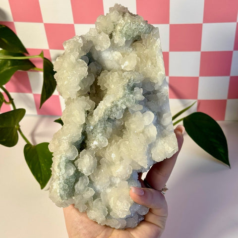 Mint-Green Fluorite With Calcite Specimen - Kenna's Crystals