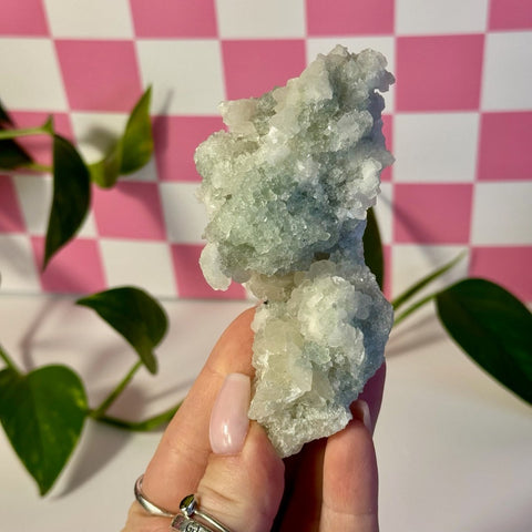 Mint-Green Fluorite With Calcite Specimen - Kenna's Crystals
