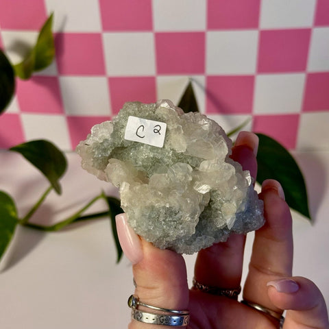 Mint-Green Fluorite With Calcite Specimen - Kenna's Crystals