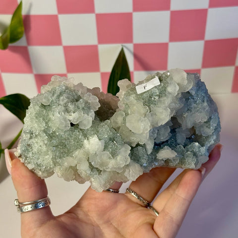 Mint-Green Fluorite With Calcite Specimen - Kenna's Crystals