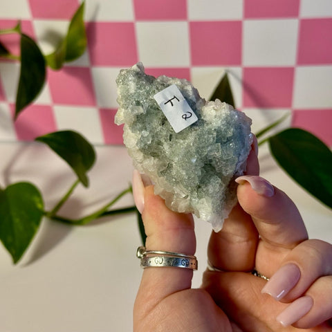 Mint-Green Fluorite With Calcite Specimen - Kenna's Crystals