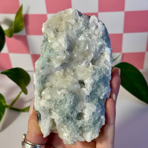 Mint-Green Fluorite With Calcite Specimen - Kenna's Crystals