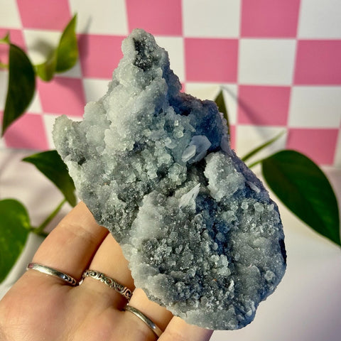 Mint-Green Fluorite With Calcite Specimen - Kenna's Crystals