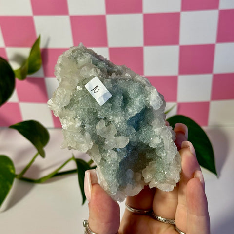 Mint-Green Fluorite With Calcite Specimen - Kenna's Crystals