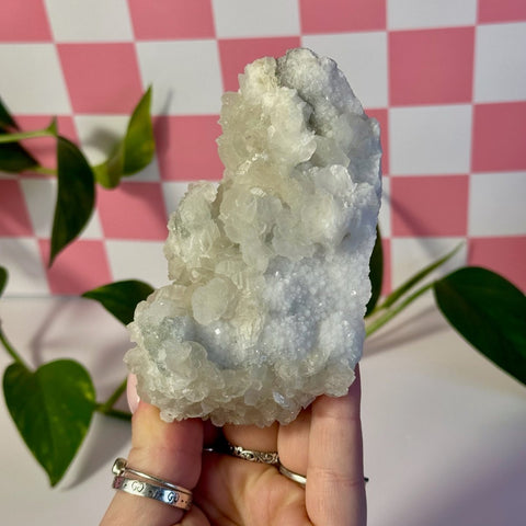 Mint-Green Fluorite With Calcite Specimen - Kenna's Crystals