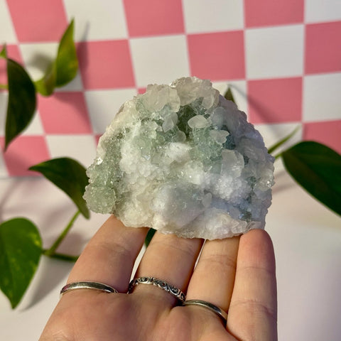 Mint-Green Fluorite With Calcite Specimen - Kenna's Crystals