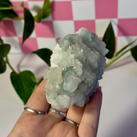 Mint-Green Fluorite With Calcite Specimen - Kenna's Crystals