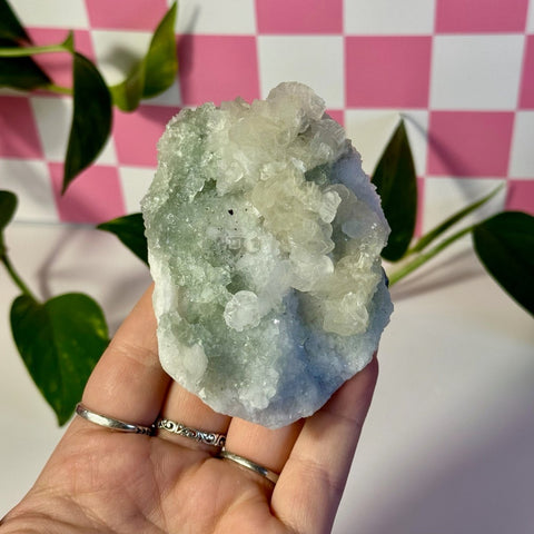 Mint-Green Fluorite With Calcite Specimen - Kenna's Crystals