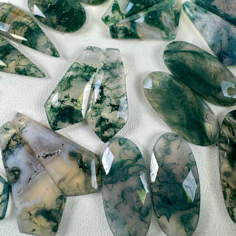 Moss Agate Cabachon Pair 22 1 - Kenna's Crystals from TikTok