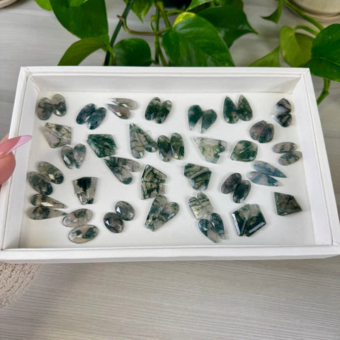 Moss Agate Cabachon Pair 22 3 - Kenna's Crystals from TikTok