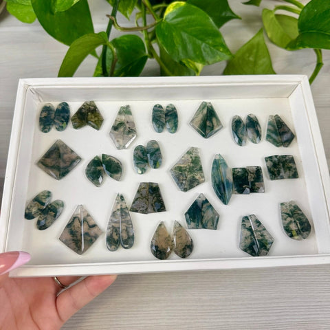 Moss Agate Cabachon Pair 44 5 - Kenna's Crystals from TikTok