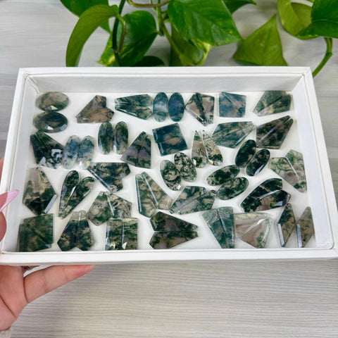 Moss Agate Cabachon Pair 55 6 - Kenna's Crystals from TikTok