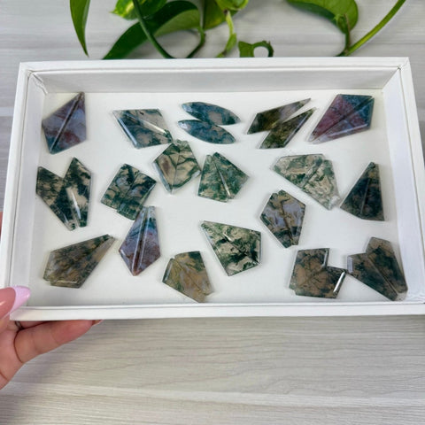 Moss Agate Cabachon Pair 77 8 - Kenna's Crystals from TikTok