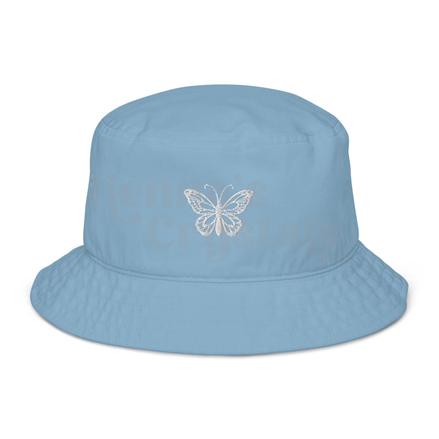 Organic Bucket Hat Embroidered Butterfly