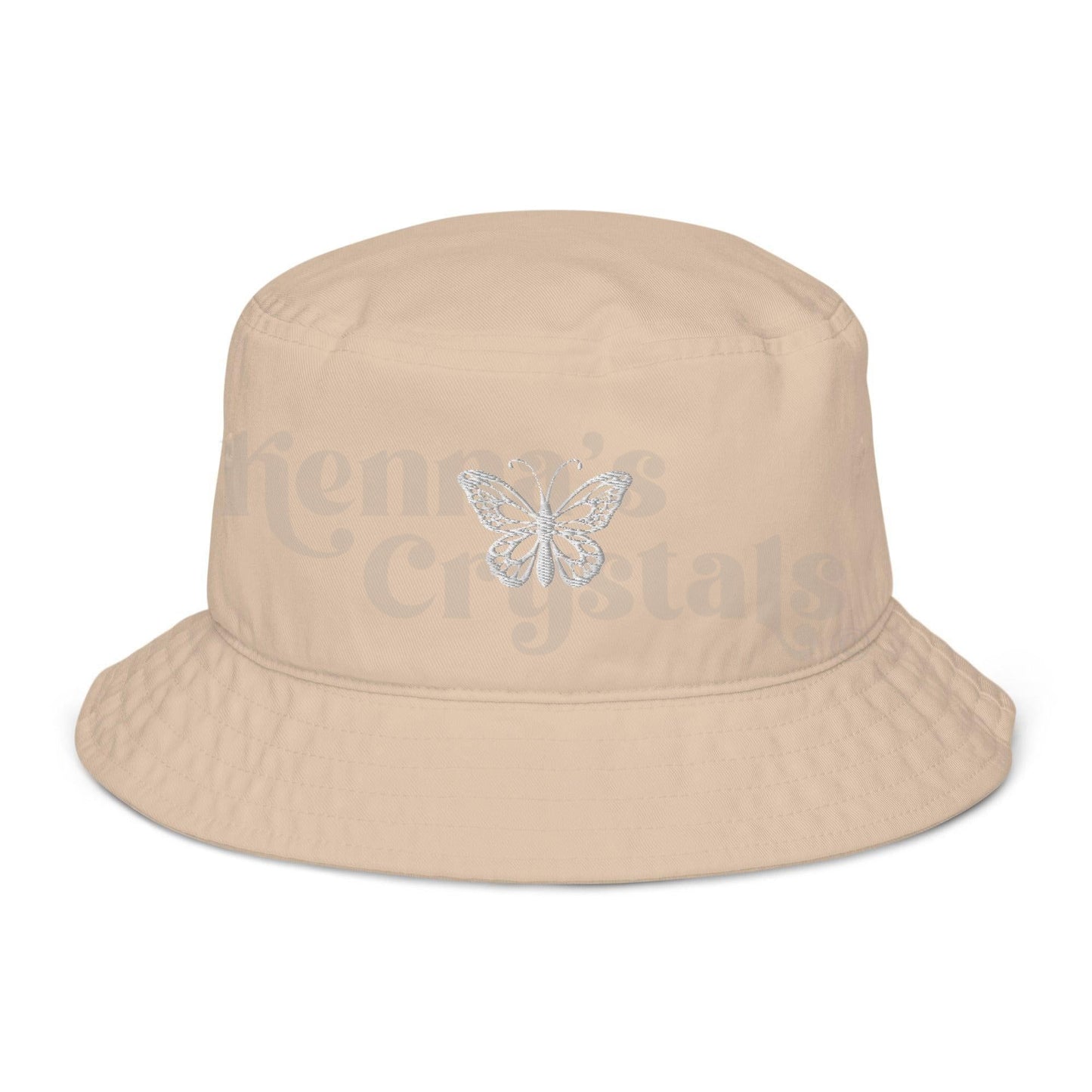 Organic Bucket Hat Embroidered Butterfly